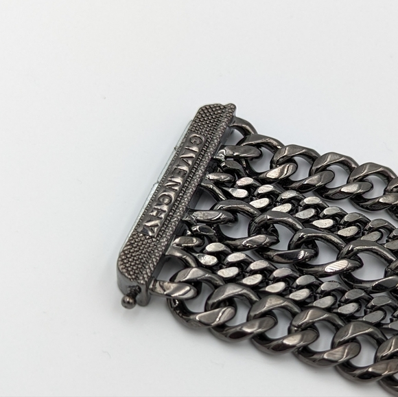Givenchy Swarovski Crystal Multi Chain Gun Metal Bracelet - Picture 11 of 12